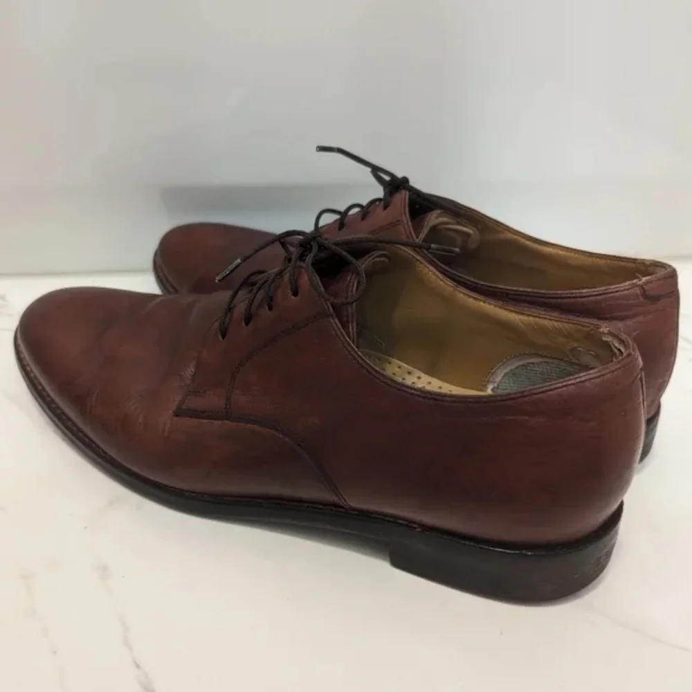 Cole Haan Men's Grand OS Brown Plain Toe Lace Up Oxford Dress Shoes Size 9.5 M